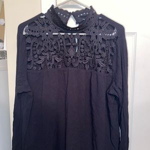 Who What Wear Black Long Sleeve Top